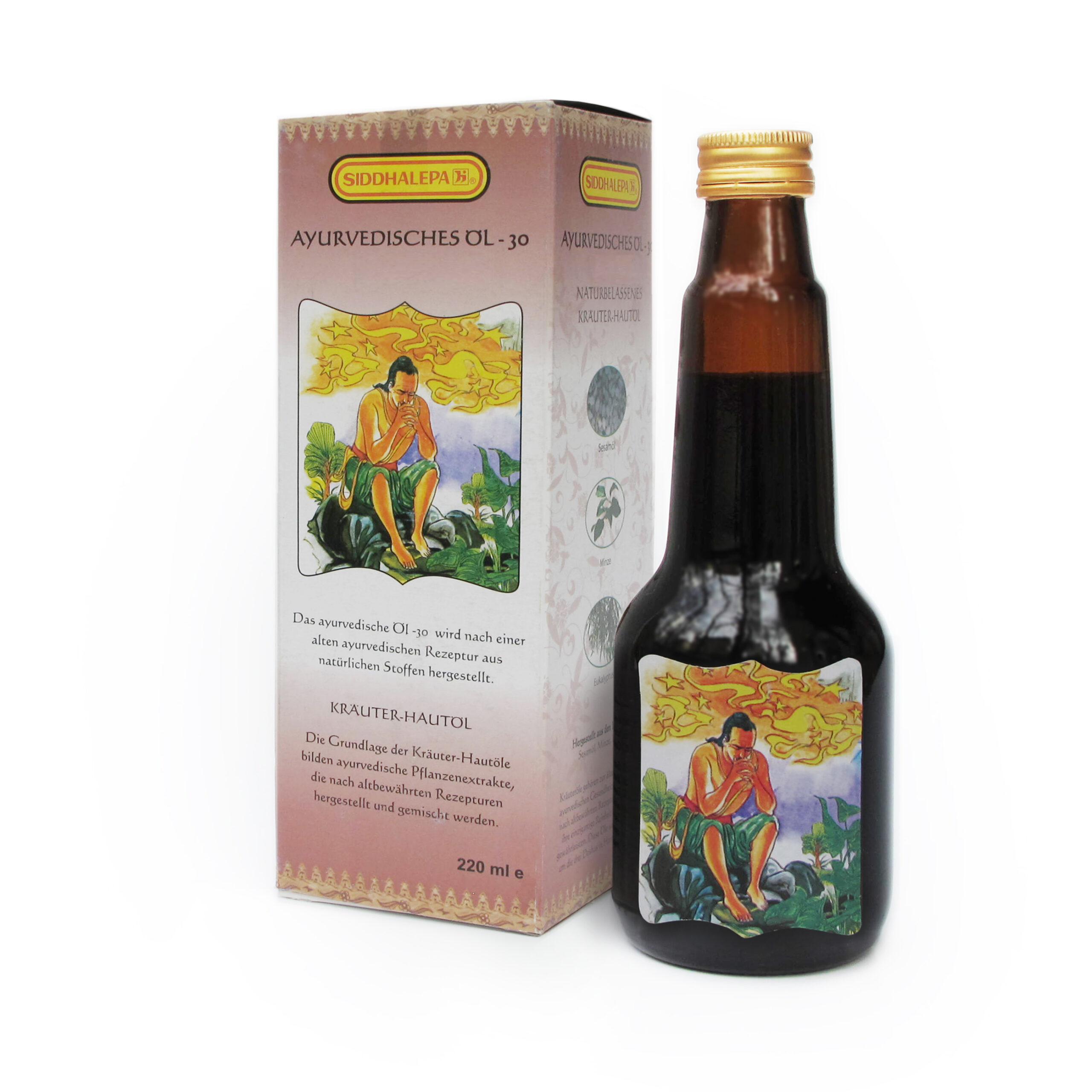 Öl30_Box+Flasche Ayur Öl 30 - Sarshapadi 220ml - Image 1